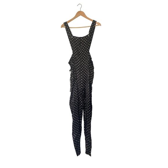 NWT Vintage 90’s Betsy Johnson Wide Leg Polka Dot Overalls Size Medium - Picture 1 of 7
